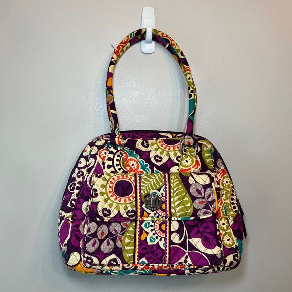 Vera Bradley Women's Plum Crazy Glenna Satchel Bag Purse - Picture 1 of 9